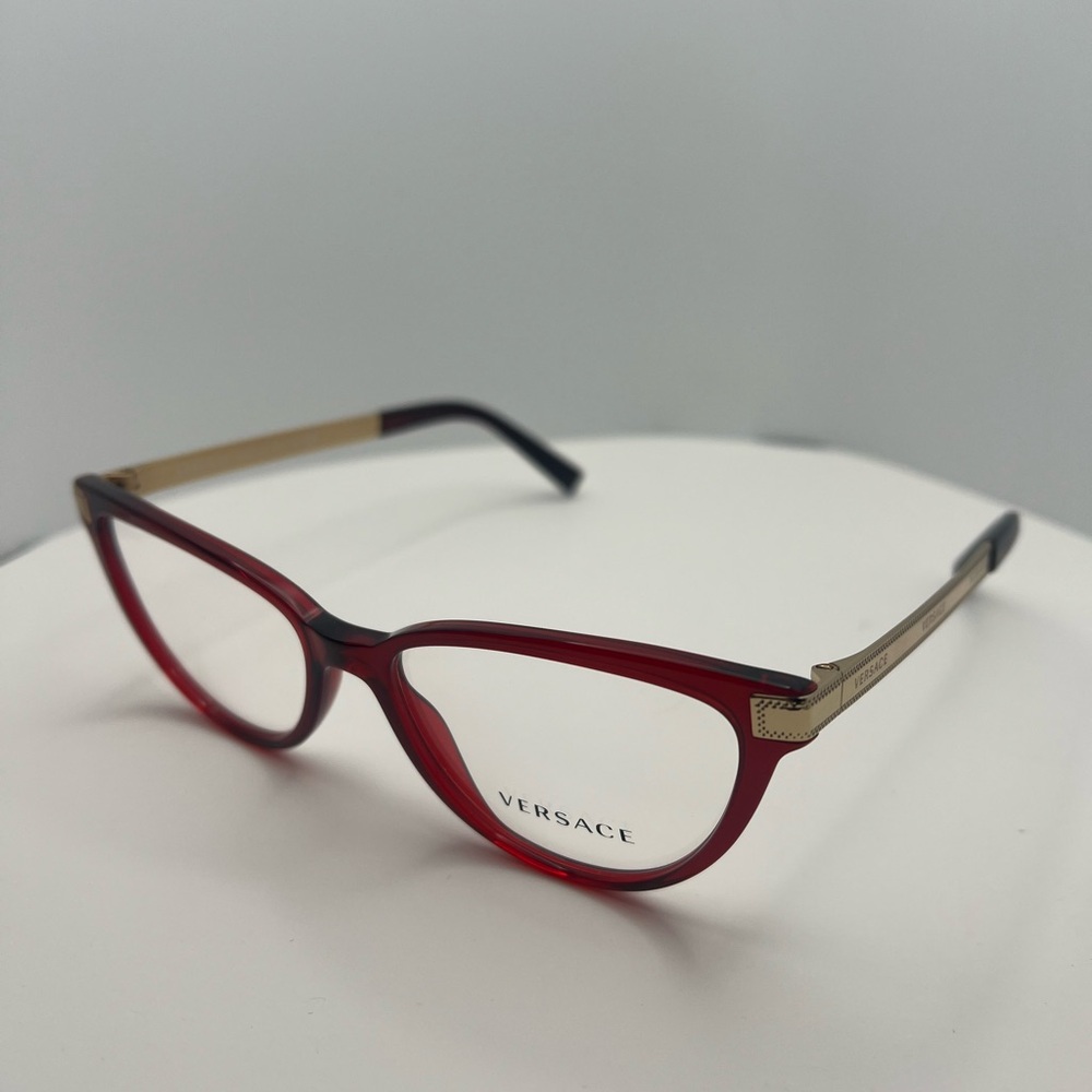 Versace Women's Glasses in Red with Gold Accents